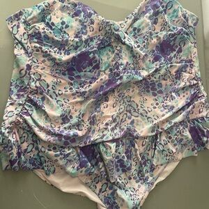 Plus Size Multicolor Floral One Piece Swimsuit